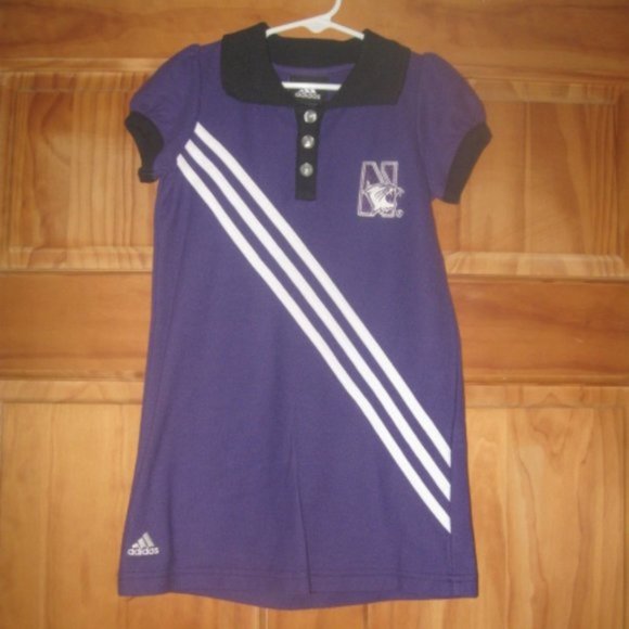 Girls Adidas Northwestern Short Sleeve Dress - Picture 1 of 2
